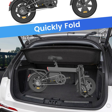 Bicicletta Elettrica REGALANGEL B20 Mini, Motore 250W, Batteria 36V 7.8AH, E-bike Urbana per Adulti, Pneumatici da 14 Pollici