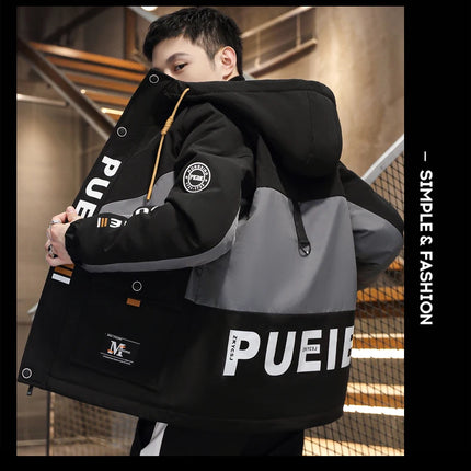 Fashion Men's Hooded Jackets 2026 Spring Autumn Youth High Streetwear Loose Casual Coat Outdoor Zipper Windbreaker Tops Clothing