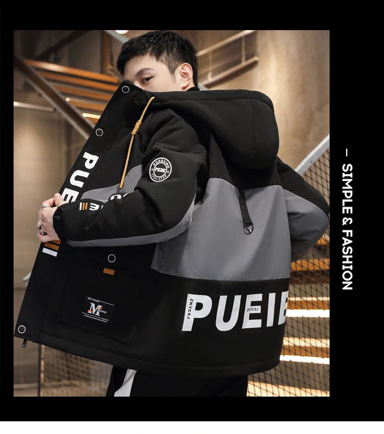 Fashion Men's Hooded Jackets 2026 Spring Autumn Youth High Streetwear Loose Casual Coat Outdoor Zipper Windbreaker Tops Clothing