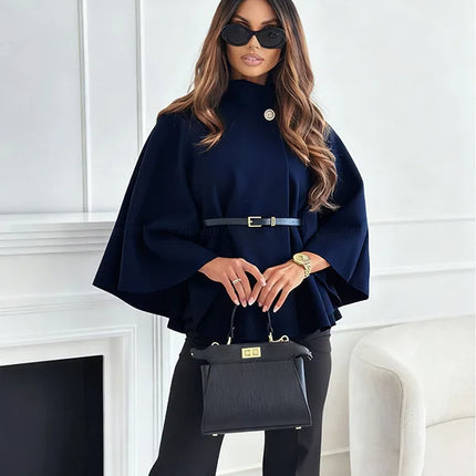 Women's A-Line Cape Woolen Coat Autumn Winter New 2026 Fashionable Outerwear for Ladies