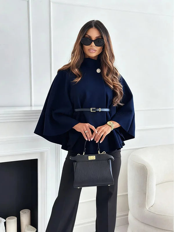 Women's A-Line Cape Woolen Coat Autumn Winter New 2026 Fashionable Outerwear for Ladies