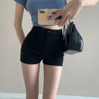 Ripped Raw Denim Shorts For Women Fashion A-line Hem Female Summer Hot Pants Streetwear Blue Clothing Skinny Sexy Retro Leisure PlatiNum