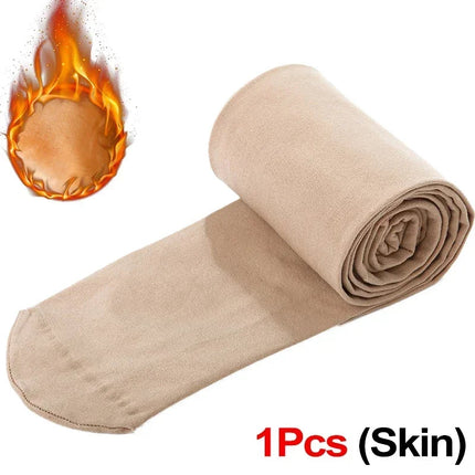 Women Thermal Stockings Winter Warm Elastic Slim Fleece Tights Pantyhose Thicken Plush High Waist Leggings Stocking Pants PlatiNum