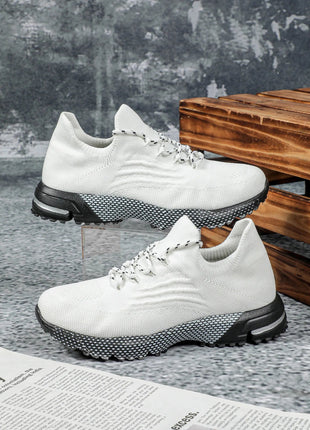 Breathable Socks Shoes Women Lightweight Knitted Casual Sneakers Non-slip Walking Footwear Outdoor Jogging Fitness Sports PlatiNum