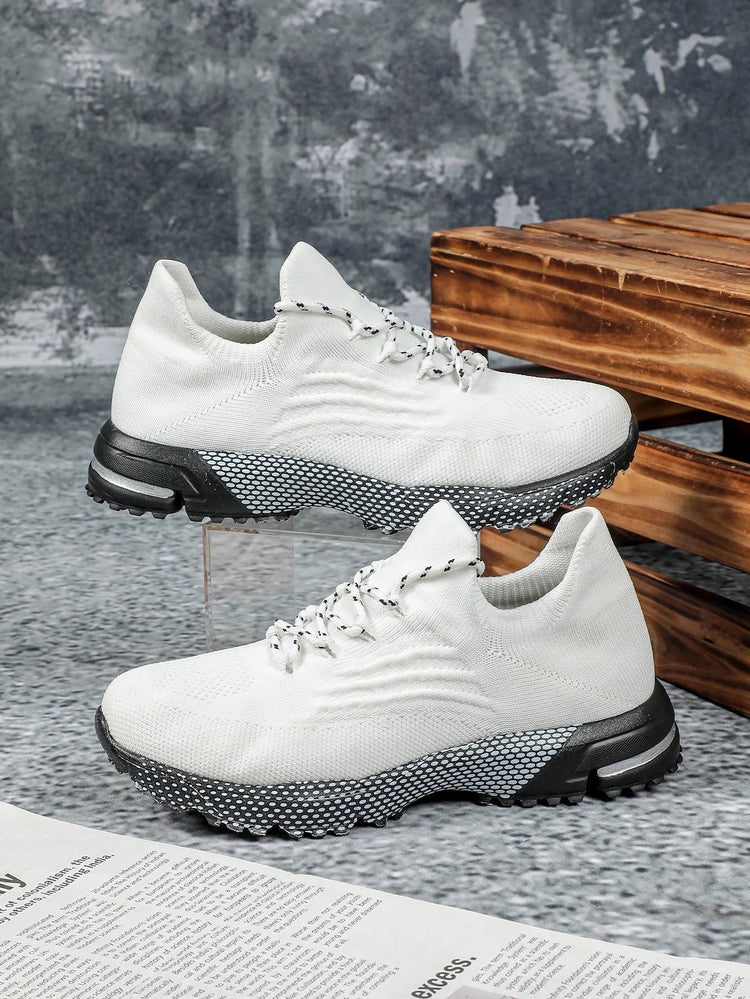 Breathable Socks Shoes Women Lightweight Knitted Casual Sneakers Non-slip Walking Footwear Outdoor Jogging Fitness Sports PlatiNum