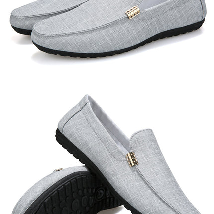Scarpe casual da uomo in tela slip on mocassini alla moda per uomo abito di lusso scarpe da guida appartamenti formali per feste di matrimonio taglie forti