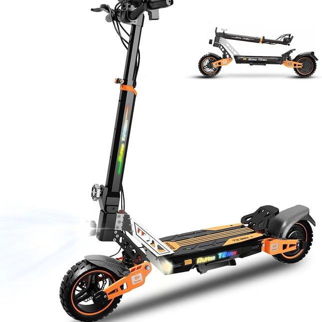 Monopattino Elettrico T2 Max 1000W, Batteria 48V 20.8Ah, Autonomia 55km, Pieghevole, Pneumatici All-Terrain da 10 Pollici, Freni a Disco