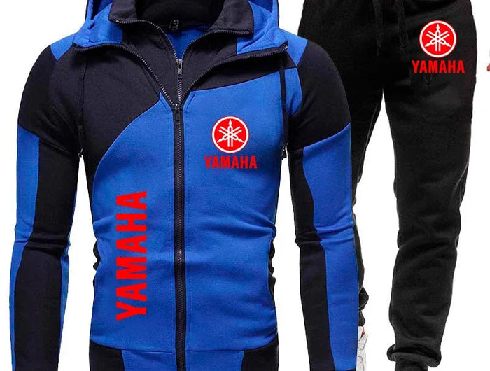 Yamaha men's autumn and winter fashion sports suit, including zipper sweater and sports pants, provides comfort and casual style PlatiNum