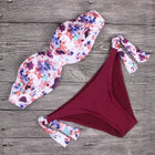 Bikini da donna sexy stile estivo da spiaggia, bikini push up con scollo all'americana, costume da bagno brasiliano floreale PlatiNum