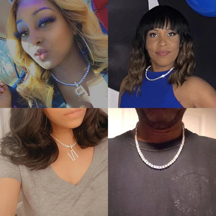 Stainless Steel Shiny Necklace For Men Women Gold Silver Color  Width 2/3/4MM Choker Necklaces With Rhinestones Jewelry Gifts PlatiNum