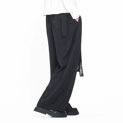 Pantaloni da uomo in stile giapponese con stampa Ukiyo-e, pantaloni comodi e alla moda, pantaloni larghi da uomo, pantaloni casual a gamba dritta da uomo