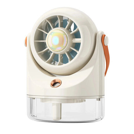 Ventilatore Portatile da Tavolo con Nebulizzatore d'Aria Fredda, Ricarica USB, Raffreddamento ad Acqua, Ventilatore Turbo con Umidificazione, Compatto Ventilatore Personale con Nebbia