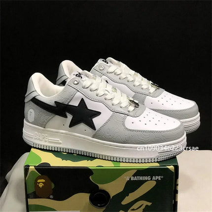 A BATHING APE Men All Black Shark BAPESTA Casual Plarfom Shoes Unisex Women Slip-Resistant Outdoor Soft Walking Sneakers