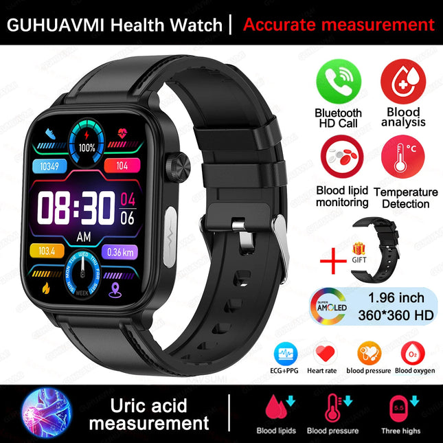 Nuovo 2025 Smartwatch per XIAOM1 con ECG+PPG, Monitoraggio Grasso Sanguigno e Acido Urico, Frequenza Cardiaca, Pressione Sanguigna, Chiamate Bluetooth per Uomini e Donne platinumshop