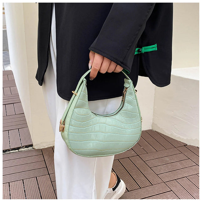 Fashion Stone Pattern Shoulder Bag Women'S Small Handle Underarm Bag Clutch Luxury Women'S Handbag Tote Bag Mini Dumpling Bag PlatiNum