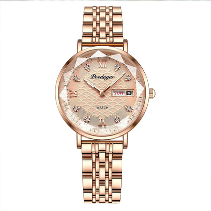 Orologio da donna POEDAGAR di alta qualità, in acciaio inossidabile, raffinato orologio da polso a bracciale, impermeabile, luminoso, elegante, orologio da donna, Reloj platinumshop