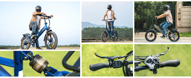 Bicicletta Elettrica Pieghevole HillMiles Mile2 per Adulti, Motore 250W, Batteria 36V13AH, Bici Elettrica da Città per Pendolari, Pneumatici Fat da 20 Pollici