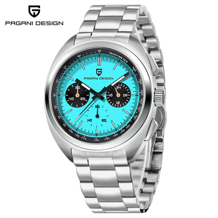 PAGANI DESIGN 2025 Nuovo Panda Dial Orologi da uomo Orologio al quarzo di lusso per uomo Giappone VK63 Cronografo sportivo Orologio da polso in vetro zaffiro
