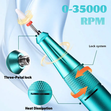 Professional Wireless Charging Electric Nail Drill Machine, 4500mAh Battery, Long Lasting Runtime, Remove Gel Nails, Nail Shaping & Polishing, Manicure Pedicure Kit for Home & Salon Use
