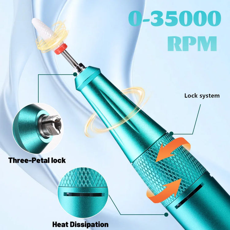 Professional Wireless Charging Electric Nail Drill Machine, 4500mAh Battery, Long Lasting Runtime, Remove Gel Nails, Nail Shaping & Polishing, Manicure Pedicure Kit for Home & Salon Use
