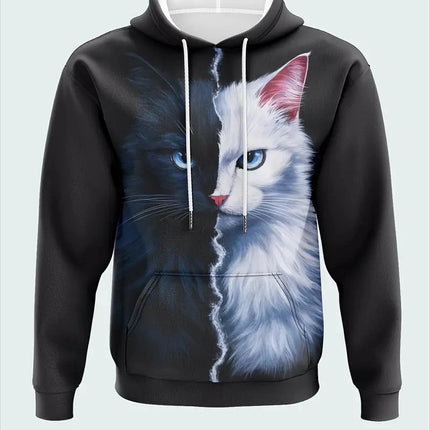 Cat Graphic Hoodies For Men Women Streetwear Cute Fashion 3d Printing Animal Cat Hoodies Oversized Unisex Harajuku Sweatshirt