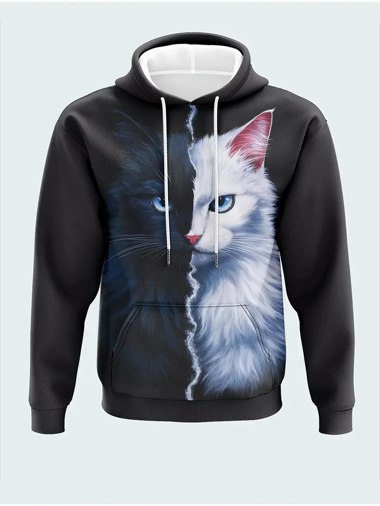 Cat Graphic Hoodies For Men Women Streetwear Cute Fashion 3d Printing Animal Cat Hoodies Oversized Unisex Harajuku Sweatshirt