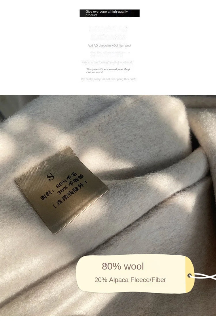 Women And Men Unisex Thicken Warm X-long Alpaca Woolen Overcoat Winter Cashmere Wool Maxi Loose Coat Oversize Cloak Outsize