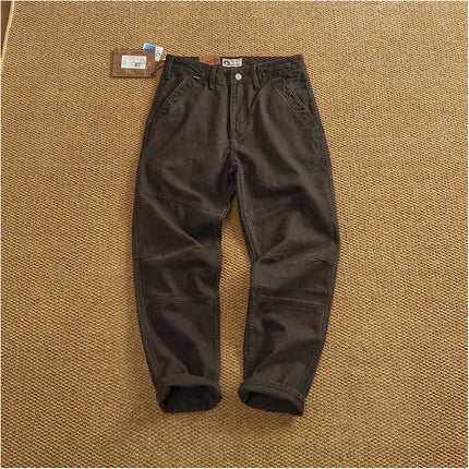 Autumn And Winter New American Retro 100% Cotton Multi-pocketed Washed Old Straight Casual Pants Loose Fashion Cargo Trousers