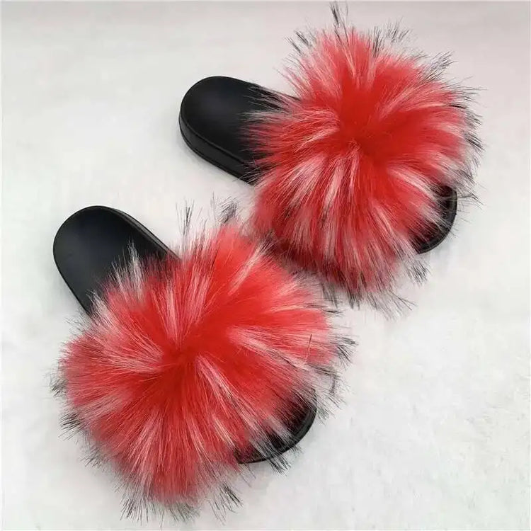 Pantofole soffici da donna Pantofole morbide da donna estive in pelliccia sintetica Sandali eleganti con punta aperta Scarpe da spiaggia comode pelose per interni ed esterni