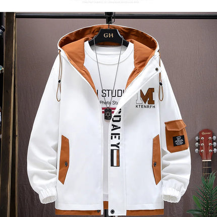Casual Men's Hooded Jacket 2025 Spring Autumn New Product Thin Coat Top Windbreaker Street Wear Men's Coat