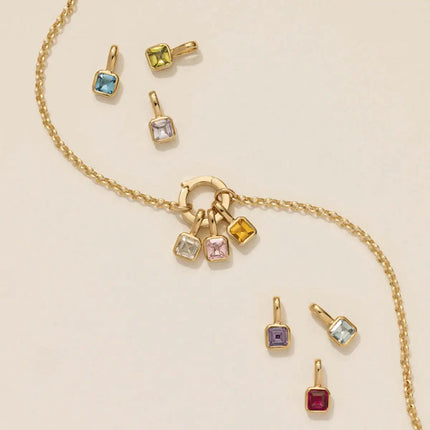Stainless Steel Pendant DIY Birthstone Necklace for Woman Gold Color Designer Pendant Necklaces Bir PlatiNum