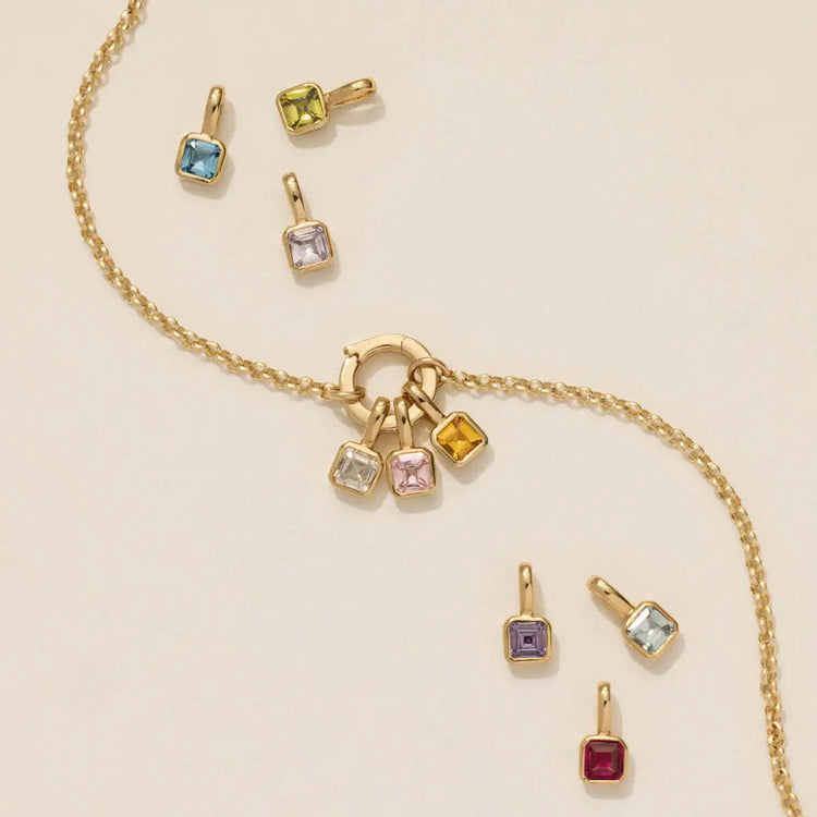 Stainless Steel Pendant DIY Birthstone Necklace for Woman Gold Color Designer Pendant Necklaces Bir PlatiNum