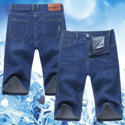 Pantaloncini di jeans da uomo estivi Nuovo stile Ricamo sottile Business Casual Jeans corti dritti Abbigliamento di marca maschile azzurro cielo