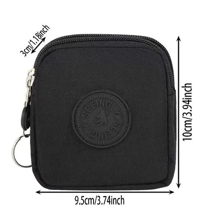 Mini Nylon Waterproof Coin Purses Key Bag Wallets Portable Square Small Card Holder Zipper Zero Wallets Card Bags Headphone Bags PlatiNum