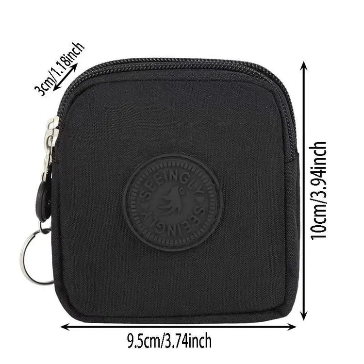 Mini Nylon Waterproof Coin Purses Key Bag Wallets Portable Square Small Card Holder Zipper Zero Wallets Card Bags Headphone Bags PlatiNum