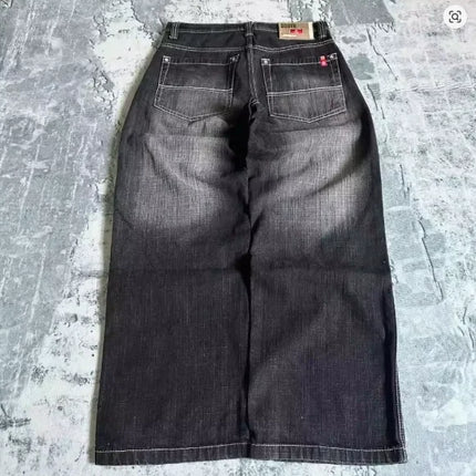 Jeans Boot Cut Retrò Miss Me da Donna, Nuovi Jeans Blu Y2K con Tasche Ricamate, Stile Hip Hop Harajuku Gotico, Pantaloni Larghi Streetwear