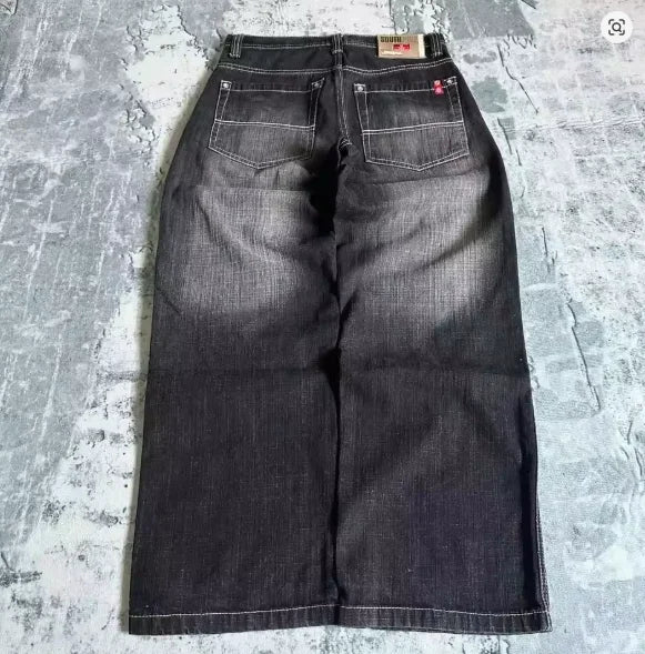 Jeans Boot Cut Retrò Miss Me da Donna, Nuovi Jeans Blu Y2K con Tasche Ricamate, Stile Hip Hop Harajuku Gotico, Pantaloni Larghi Streetwear