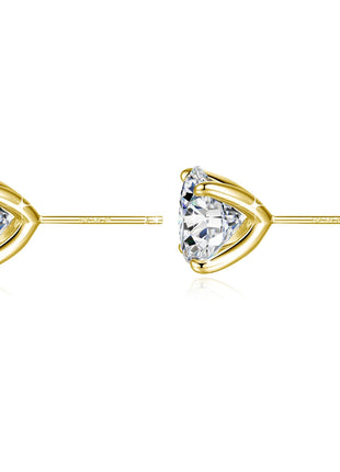 Orecchini a bottone in moissanite a 4 punte in oro massiccio 14 carati per le donne Orecchini a bottone con diamanti da sposa Gioielleria raffinata Regalo di compleanno platinumshop