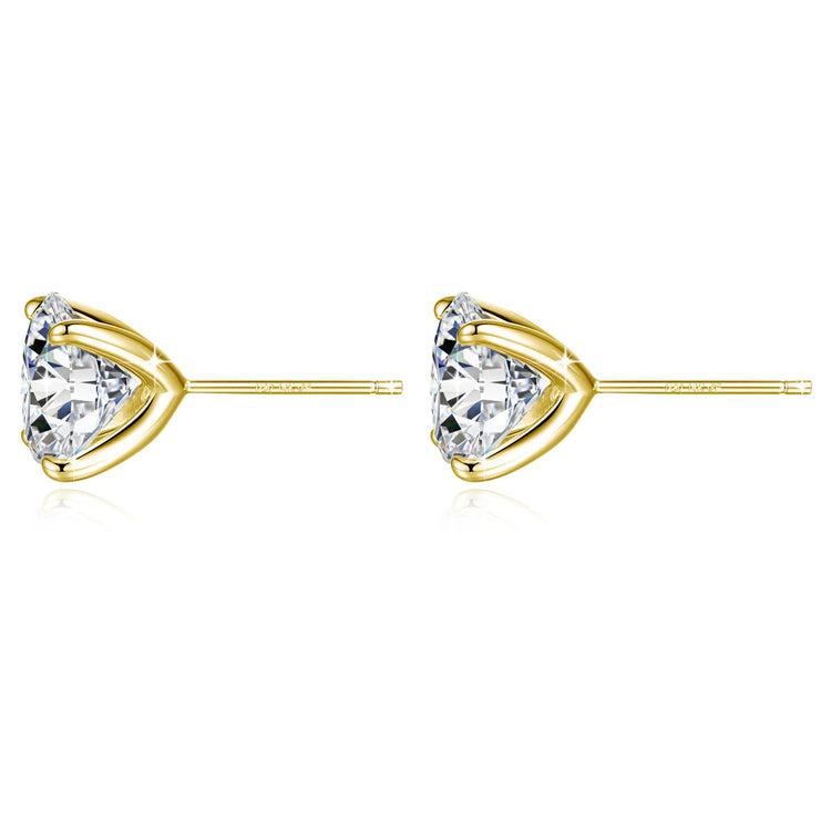 Orecchini a bottone in moissanite a 4 punte in oro massiccio 14 carati per le donne Orecchini a bottone con diamanti da sposa Gioielleria raffinata Regalo di compleanno platinumshop