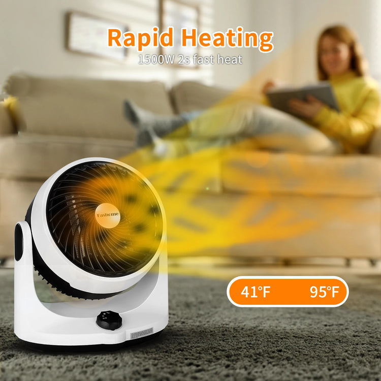 1500W Electric Heater Fan PTC Ceramic Heating Electric Heaters And Air Circulation Fans Fast Heating & Cooling Energy Saving