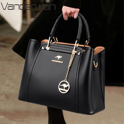 2024 Luxury Women Designer 3 Layers Shoulder Crossbody Sac Ladies Large Capacity Leather Handbags Shopper Brand Messenger Totes PlatiNum