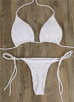 Costume da bagno sexy perizoma con cravatta laterale e cravatta da donna, cinturino diviso, fasciatura regolabile, stile brasiliano, costumi da bagno da donna platinumshop