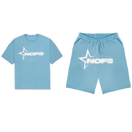 Y2K T-shirt Short Kpop Street Fashion Print Unisex Short Sleeve Top Casual Loose Drawstring Shorts Pants Women Men Clothing Tees