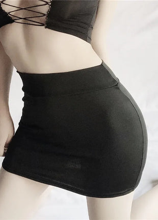 Minigonna attillata sottile sexy senza fodera Tinta unita Gonna corta trasparente per sollevamento fianchi a vita bassa Clubwear da donna