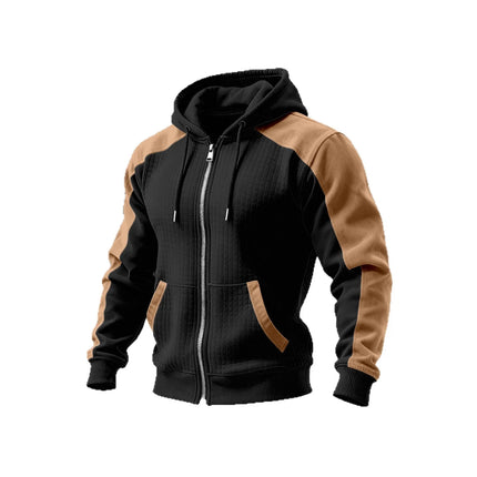 2026 New Winter and Autumn Men's Double-Layered Insulated Thick Hooded Coat, Comfortable Cardigan with Zipper Closure Jacket