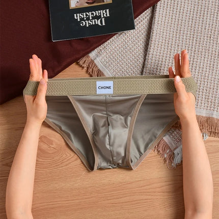3 pezzi LORIEN CREST Slip bikini triangolari da uomo in raso di seta di lusso, traspiranti, ultra morbidi, comodi, sexy, intimo maschile