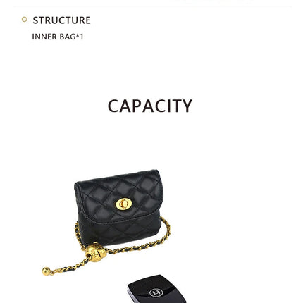 Women's Leather Slanting Belt Bag Detachable Adjustable Chain Strap Shoulder Bag Fashion Wallet Hanging Pouch Belt Bag PlatiNum