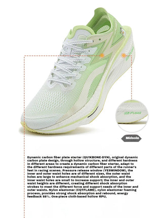 361 Degrees FLAME 3.0 Men Women Running Shoes Carbon Plate Racing Rebound Stable Breathable Wear-resistant Sneakers 672412207 PlatiNum