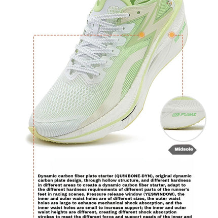 361 Degrees FLAME 3.0 Men Women Running Shoes Carbon Plate Racing Rebound Stable Breathable Wear-resistant Sneakers 672412207 PlatiNum