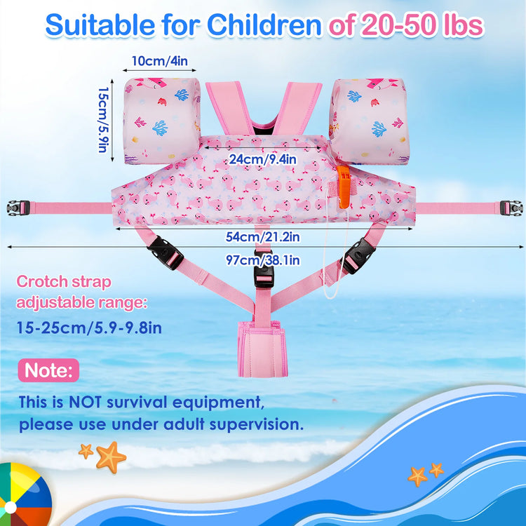 Gilet da nuoto per bambini Floaties per bambini Fascia da braccio Floaties con cinturino regolabile Giacca da bagno Ala d'acqua Piscina Galleggiante Apprendimento Nuoto